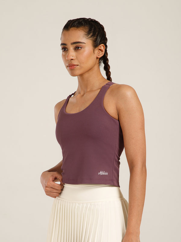 Built In Bra Y Adjustable Top Purple