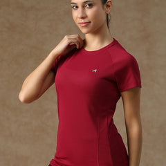 V Panel T-Shirt Maroon