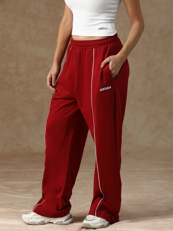 Flow Piping Sweatpants Maroon