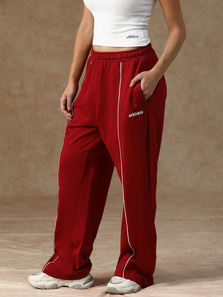 Flow Piping Sweatpants Maroon