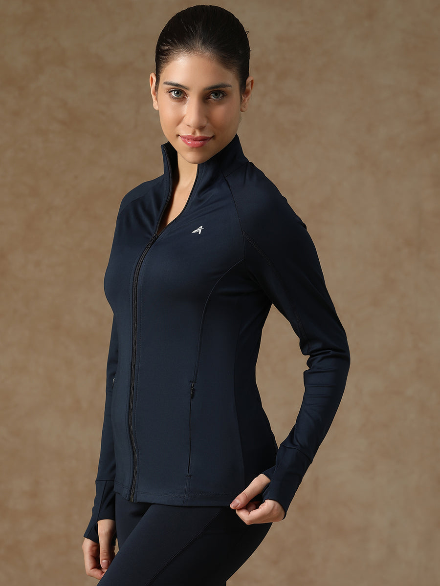 Midriff Crop Jacket Navy
