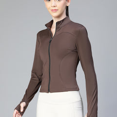 Sculpt Crop Jacket Brown