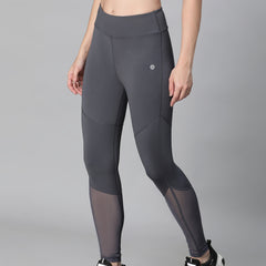 Geometric Mesh Leggings Gray