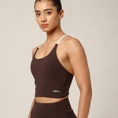 Cross Back Built In Bra Espresso