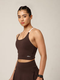 Cross Back Built In Bra Espresso