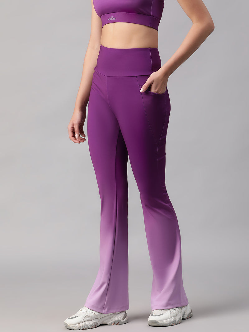 Dual Tone Flare Pant Purple