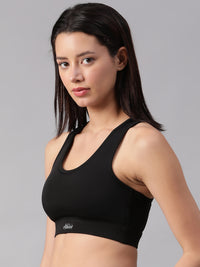 Minimalist Cutout Sports Bra Black