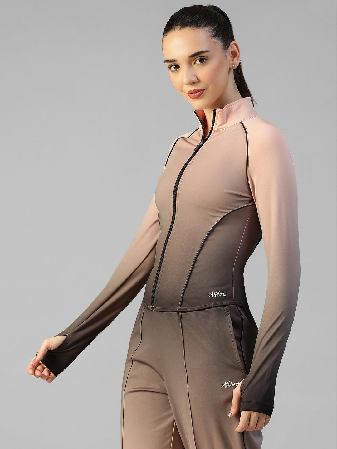 Flow Piping Dual Tone Jacket Peach