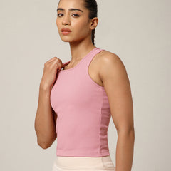 Built In Bra Racer Back Top Pink