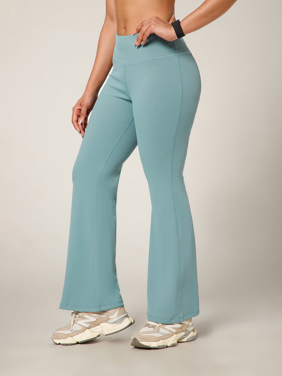 Ribbed Flare Pant Ice Blue