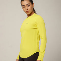 Curved Hem Full Sleeve T-Shirt Lemon
