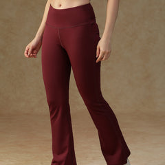 Defined Seam Flare Pant Maroon