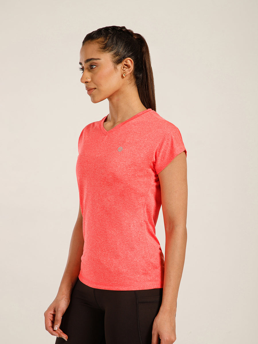 Radiant V-Neck T-Shirt Pink