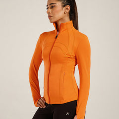 Defined Seam Zip Jacket Orange