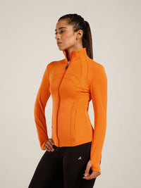 Defined Seam Zip Jacket Orange