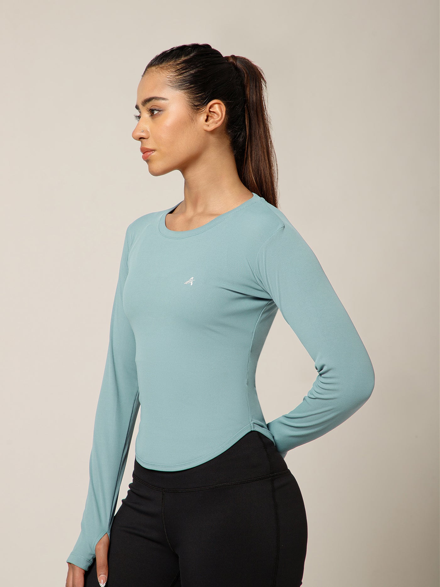 Bodycon Thumbhole T-shirt Ice Blue