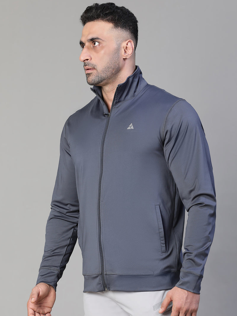 Basic Zipper Jacket Gray