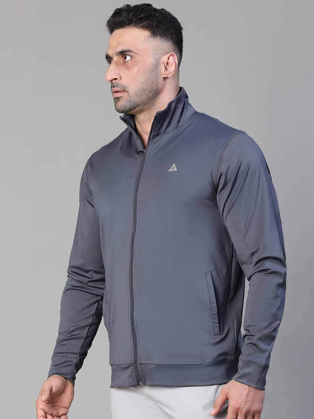 Basic Zipper Jacket Gray
