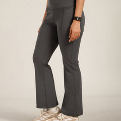 Defined Seam Flare Pant Grey