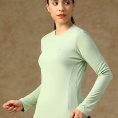 Curved Hem Full Sleeve T-Shirt Olive