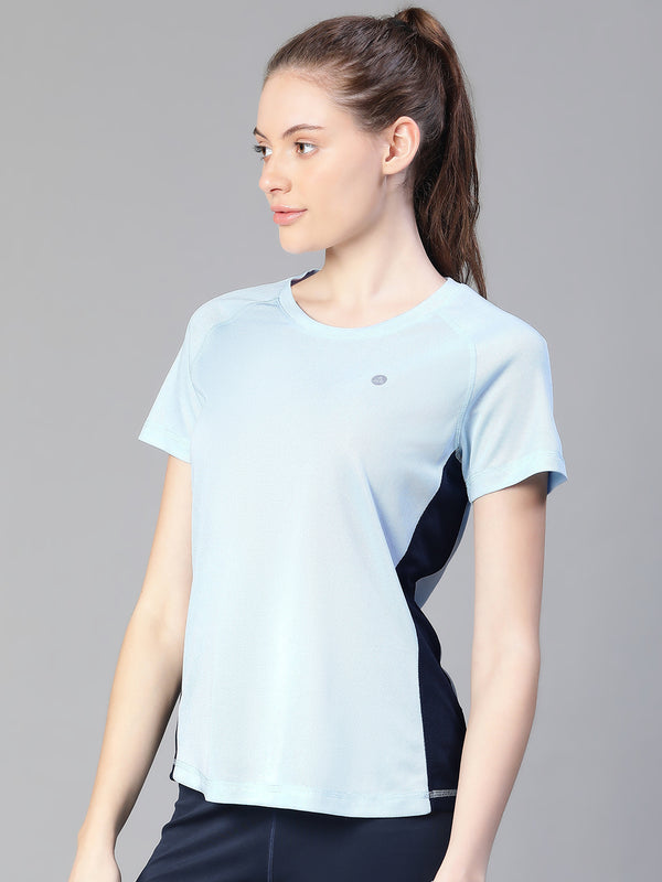 Contrast Side Panel T-Shirt Blue