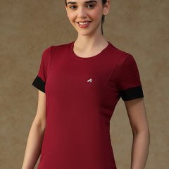 Contrast Tone T-Shirt Maroon