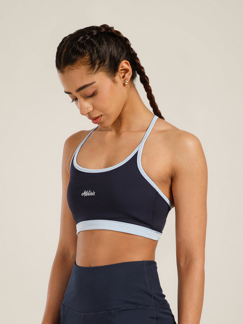 Flow Piping Sports Bra Navy