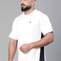 Contrast Side Panel T-Shirt White