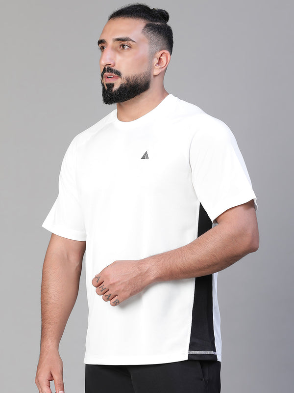 Contrast Side Panel T-Shirt White