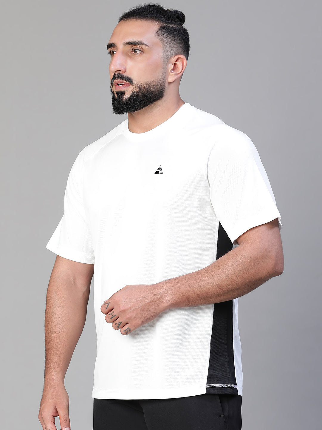 Contrast Side Panel T-Shirt White