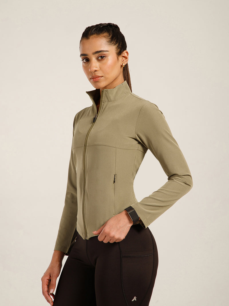 NS Staple Zip Jacket Olive