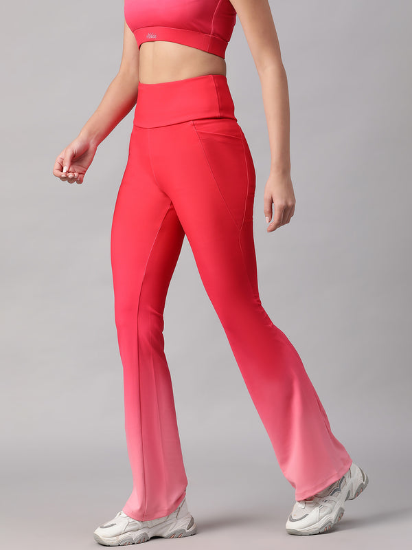 Dual Tone Flare Pant Hot Pink