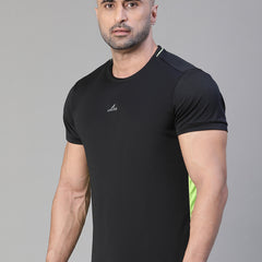 Contrast Side Panel T-Shirt Black