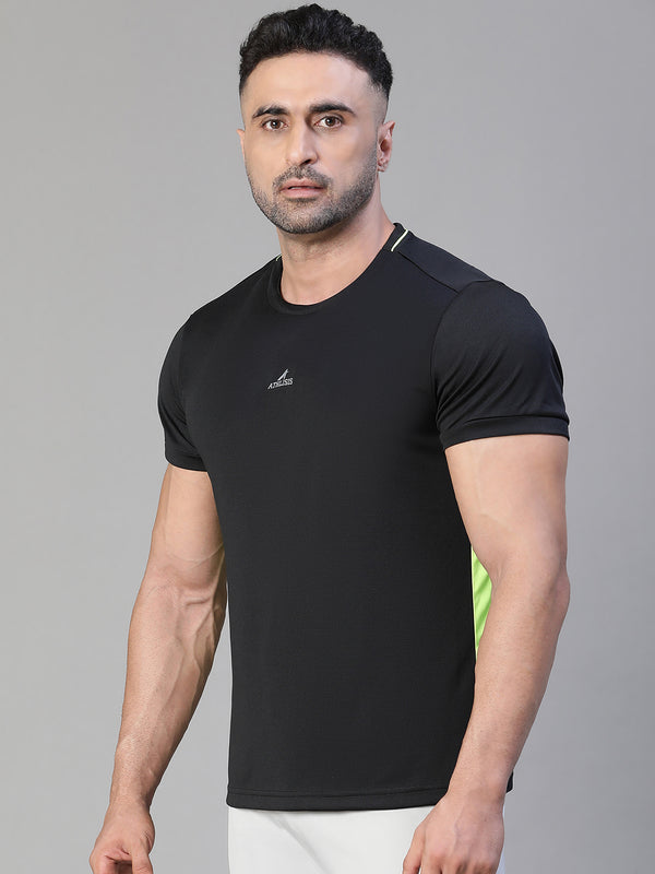 Contrast Side Panel T-Shirt Black