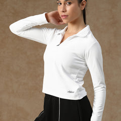 Aero Zip Polo T-shirt White