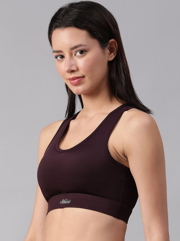 Minimalist Cutout Sports Bra Burgundy