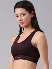 Minimalist Cutout Sports Bra Burgundy