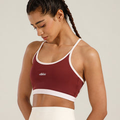 Flow Piping Sports Bra Maroon