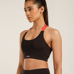 Y Adjustable Sports Bra Black & Pink