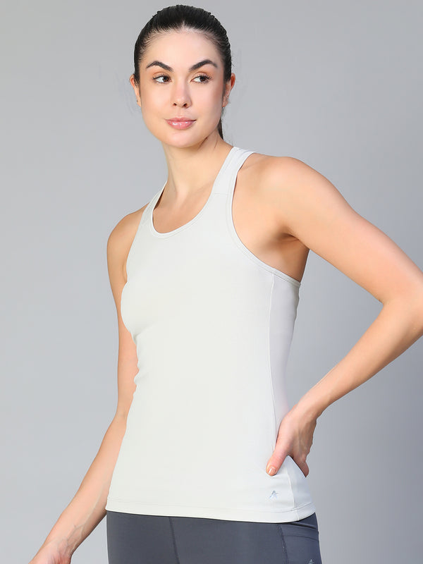 Y-Back Tank Top Light Gray