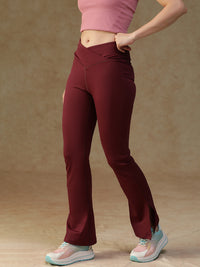 V-Shape Flare Pant Maroon
