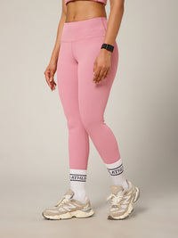 Ribbed High Waist Leggings Pink