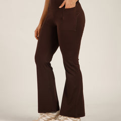 Defined Seam Flare Pant Brown