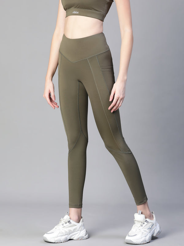 Kinetic Panel Legging Olive