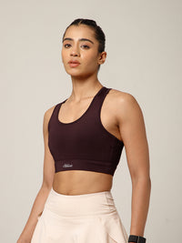 Minimalist Cutout Sports Bra Burgundy