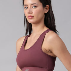 Minimalist Cutout Sports Bra Mauve