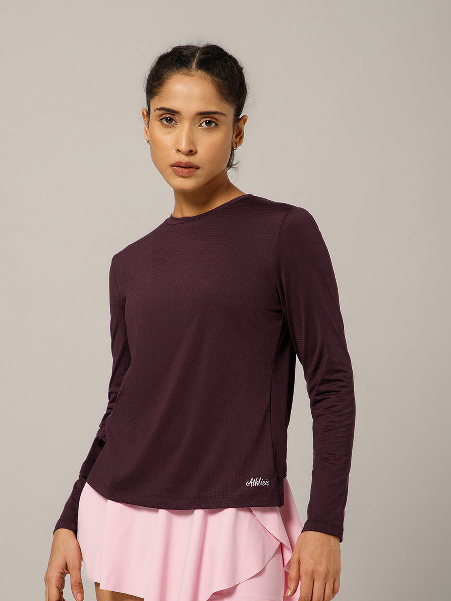 Breeze Crossover Full Sleeve T-shirt Wine