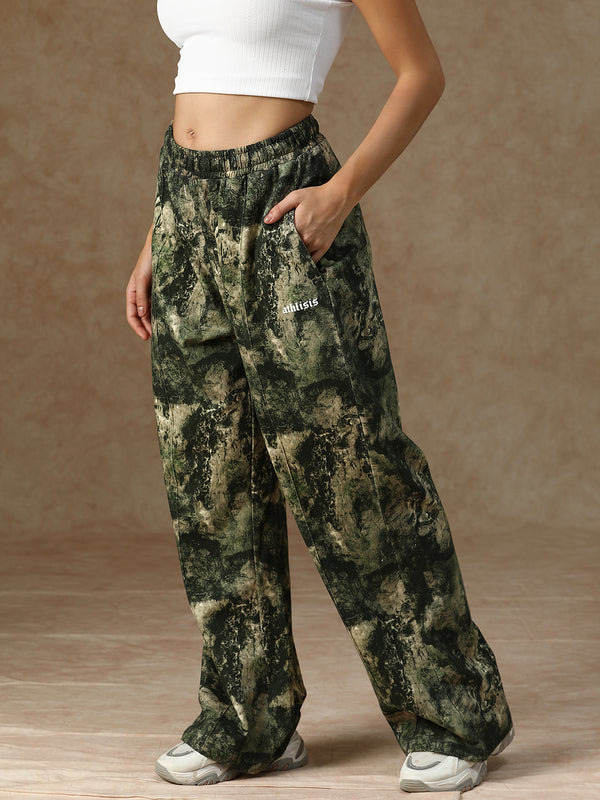 Printed Baggy Forest Camo Sweatpants