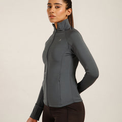 Midriff Crop Jacket Grey