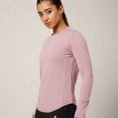 Curved Hem Full Sleeve T-Shirt Lavender